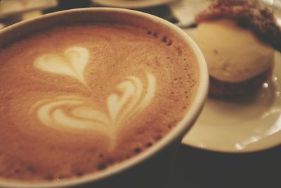 Close-up of cappuccino