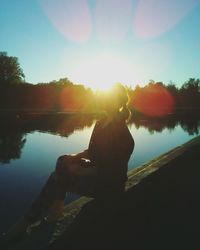 Sun shining through trees