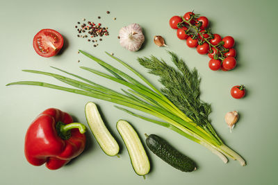 High angle view of food on table