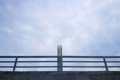 Low angle view of bridge over water against sky