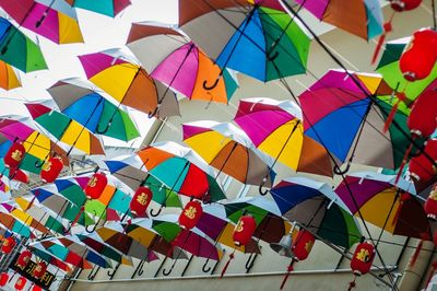 Full frame shot of multi colored umbrellas