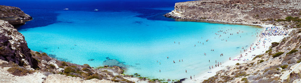 High angle view of beach