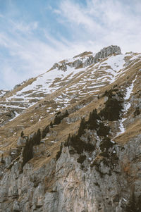 Scenic view of snow capped mountains against sky