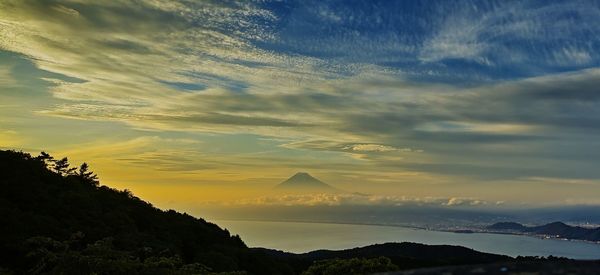 Scenic view of dramatic sky during sunset