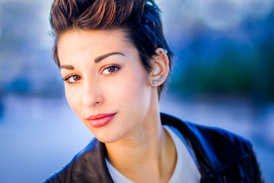 Close-up portrait of young woman