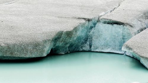 Close-up of frozen water