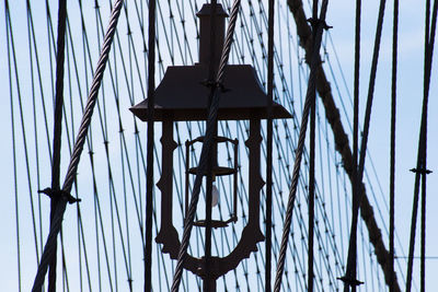 Low angle view of metal structure against sky