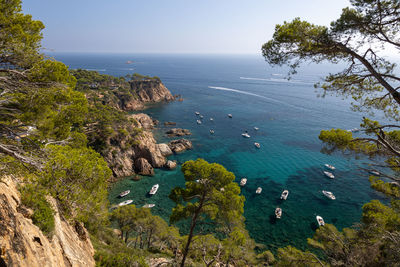 High angle view of sea against sky