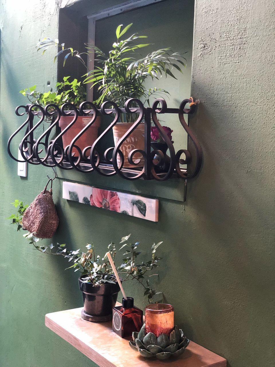 POTTED PLANTS HANGING ON WALL