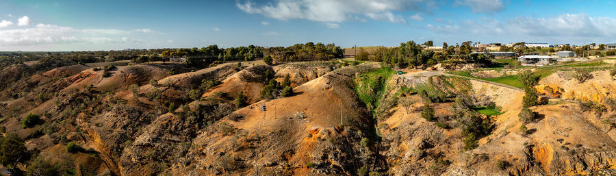 Panoramic shot of land against sky