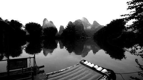 Reflection of trees in lake