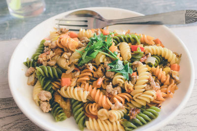 Close-up of meal served in plate