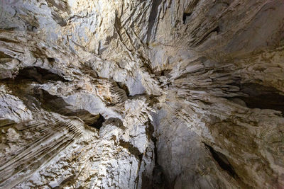 Low angle view of rock formation in cave