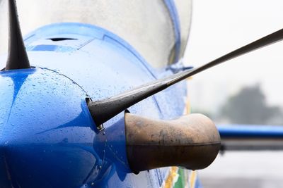 Close-up of propeller airplane