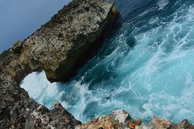 Rock formations in sea