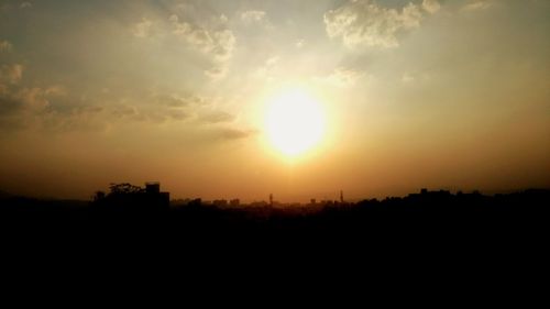 Silhouette of landscape at sunset