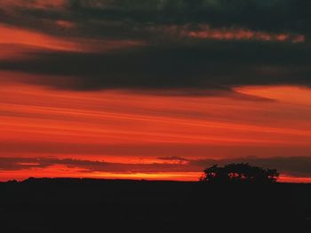 Scenic view of dramatic sky during sunset