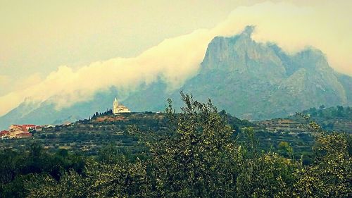 Scenic view of mountains against sky