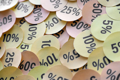 Full frame shot of buttons