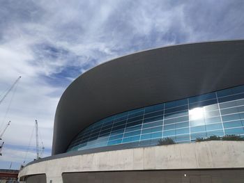 Low angle view of modern building against sky