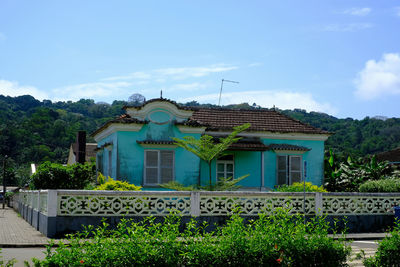 Buildings against blue sky