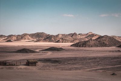 Scenic view of desert against sky