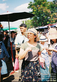 Group of people in market