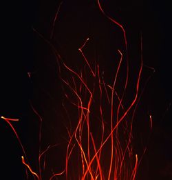 Full frame shot of illuminated fire against black background