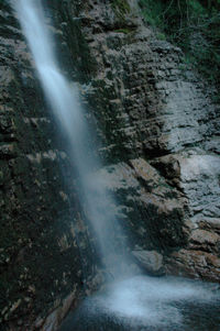 View of waterfall in forest