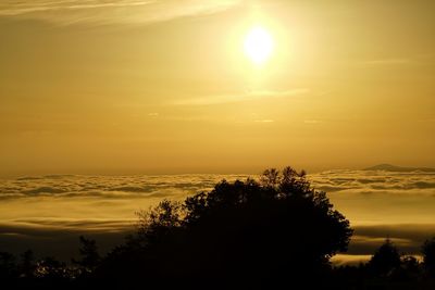 Scenic view of sunset over sea