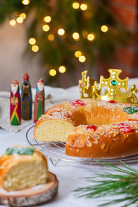 Close-up of cake on table