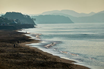 High angle view of beach against sky