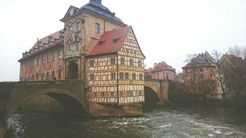 View of canal along buildings