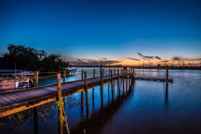 Pier on calm lake