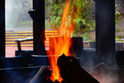 Close-up of bonfire