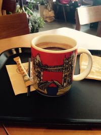 Coffee cup on table