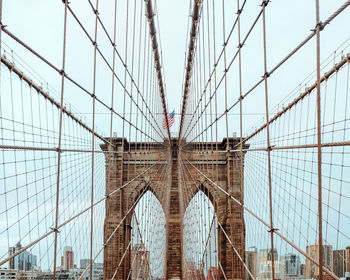 Low angle view of suspension bridge