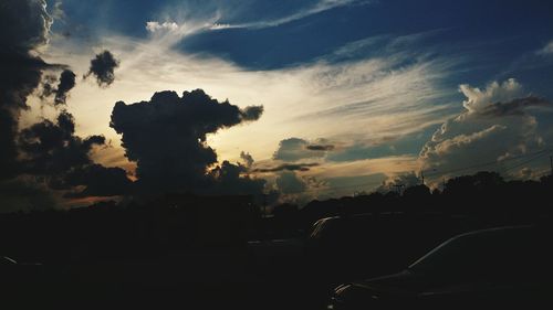 Silhouette of landscape at sunset