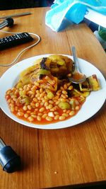 Close-up of food on table