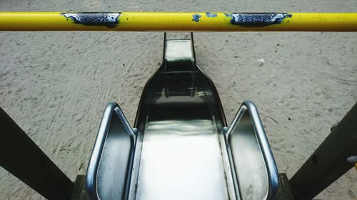 High angle view of escalator
