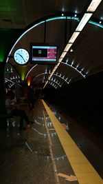 Illuminated subway station