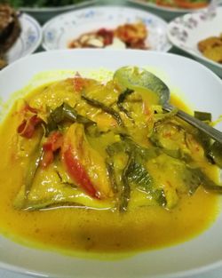 Close-up of meal served in bowl