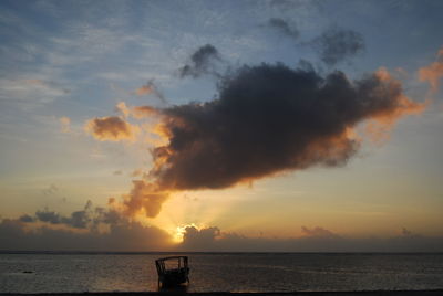 Scenic view of sea at sunset