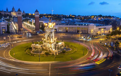 Barcelona - espana square at night, spain