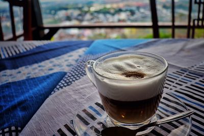 Close-up of coffee on table