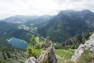 Scenic view of mountains against sky