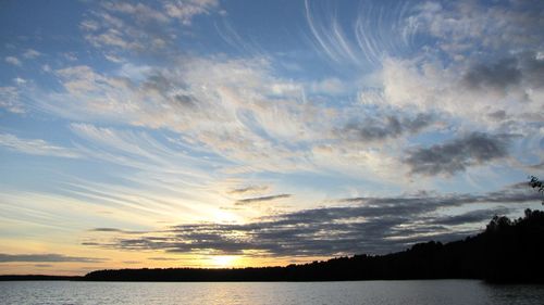 Scenic view of sunset over sea