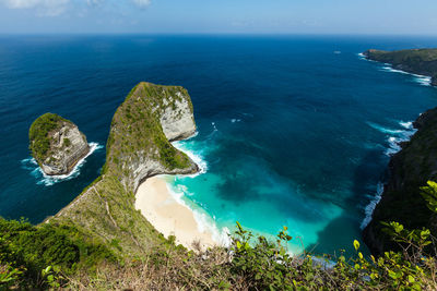 High angle view of sea shore