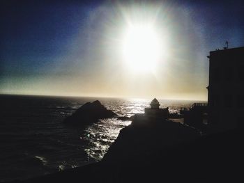 Scenic view of sea at sunset