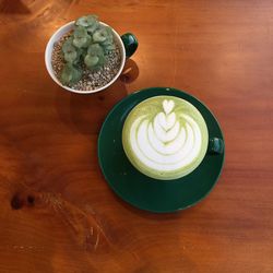 Directly above shot of coffee on table